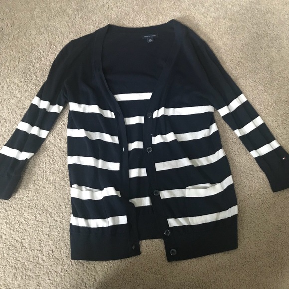 tommy hilfiger striped cardigan